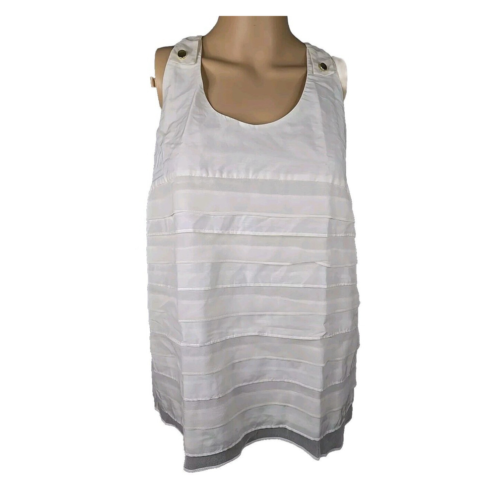 Cynthia Rowley Women's White Silk Sleeveless Top Size Medium NWT